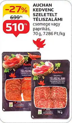 Auchan Auchan kedvenc szeletelt téliszalámi ajánlat