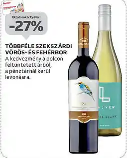 Auchan Többféle szekszárdi vörös- és fehérbor ajánlat