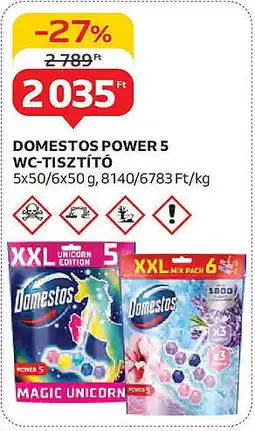 Auchan Domestos power 5 wc-tisztító ajánlat