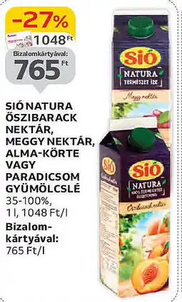 Auchan Sió natura őszibarack nektár stb. ajánlat