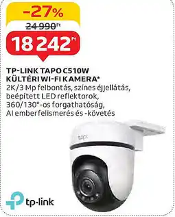 Auchan Tp-link tapo c510w kültéri wi-fi kamera ajánlat