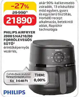 Auchan Philips airfryer 2000s na210/00 forrólevegős sütő ajánlat