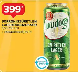 Auchan Soproni szüretlen lager dobozos sör ajánlat