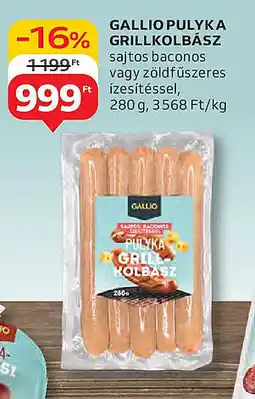 Auchan Gallio pulyka grillkolbász ajánlat