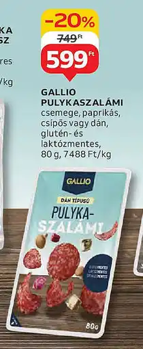 Auchan Gallio pulykaszalámi ajánlat