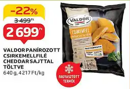 Auchan Valdor panírozott csirkemellfilé cheddar sajttal töltve ajánlat