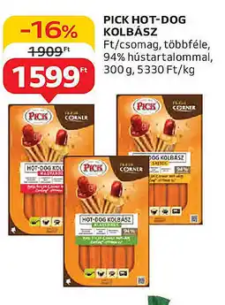 Auchan Pick hot-dog kolbász ajánlat
