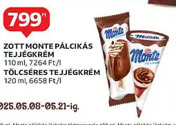 Auchan Zott monte pálcikás tejjégkrém stb. ajánlat