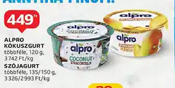 Auchan Alpro kókuszgurt, szójagurt ajánlat