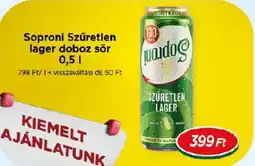 Real Soproni Szűretlen lager doboz sör ajánlat