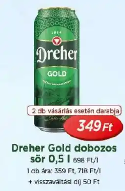 Real Dreher Gold dobozos sör ajánlat