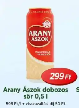 Real Arany Ászok dobozos sör ajánlat