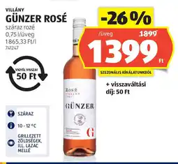 ALDI Villány Günzer Rosé ajánlat