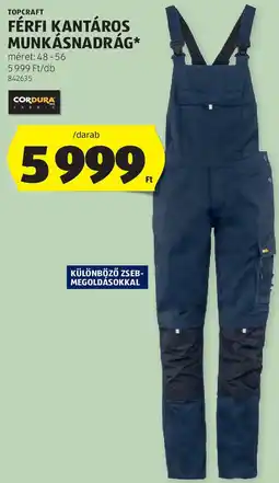 ALDI Topcraft Férfi kantáros munkásnadrág ajánlat