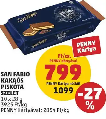 PENNY San Fabio Kakaós piskóta szelet ajánlat