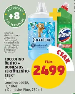 PENNY Coccolino öblítő + Domestos ajánlat