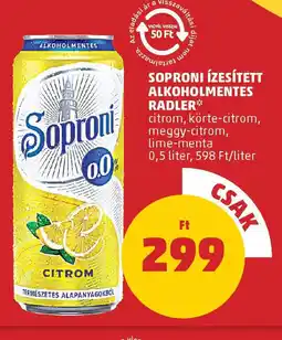 PENNY Soproni ízesített alkoholmentes radler ajánlat