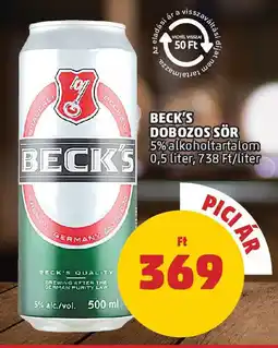 PENNY Beck's dobozos sör ajánlat