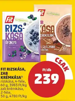 PENNY Fit rizskása, zab krémkása ajánlat