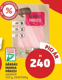 PENNY Dárdás marha párizsi ajánlat