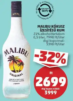 PENNY Malibu kókusz ízesítésű rum ajánlat