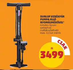 PENNY Dunlop kerékpár pumpa álló nyomásmérővel ajánlat