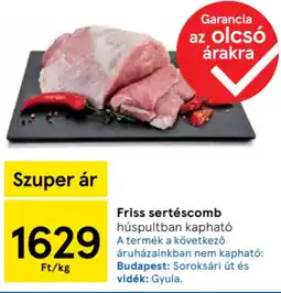 Tesco Friss sertéscomb ajánlat