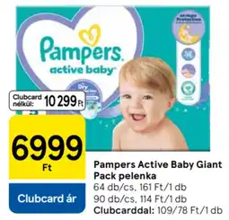 Tesco Pampers Active Baby Giant Pack pelenka ajánlat