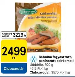 Tesco Bábolna fagyasztott, panírozott csirkemell ajánlat