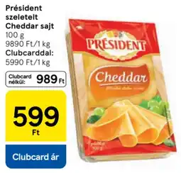 Tesco Président szeletelt Cheddar sajt ajánlat