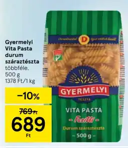 Tesco Gyermelyi Vita Pasta durum száraztészta ajánlat