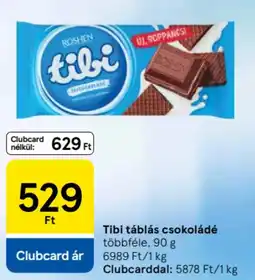 Tesco Tibi táblás csokoládé ajánlat