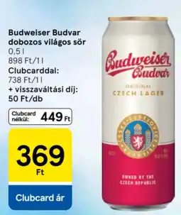Tesco Budweiser Budvar dobozos világos sör ajánlat