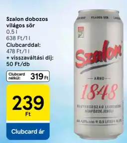Tesco Szalon dobozos világos sör ajánlat