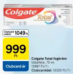 Tesco Colgate Total fogkrém ajánlat