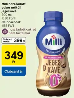 Tesco Milli hozzáadott cukor nélküli jegeskávé ajánlat