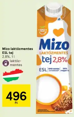 Tesco Mizo laktózmentes ESL tej ajánlat