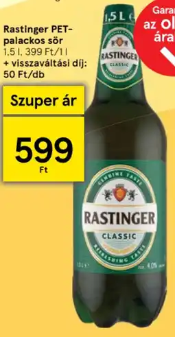Tesco Rastinger PET palackos sör ajánlat