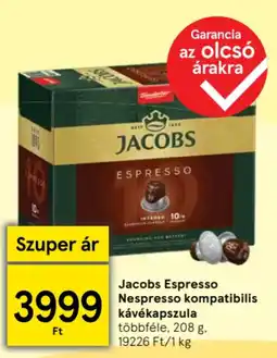 Tesco Jacobs Espresso Nespresso kompatibilis kávékapszula ajánlat