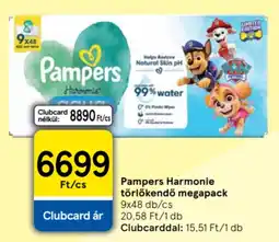 Tesco Pampers Harmonie törlőkendő megapack ajánlat