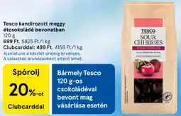 Tesco Tesco kandírozott meggy étcsokoládé bevonatban ajánlat