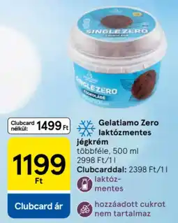 Tesco Gelatiamo Zero laktózmentes jégkrém ajánlat