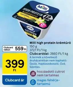 Tesco Milli high protein krémtúró ajánlat