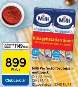Tesco Milli Perfecto főzőtejszín multipack ajánlat