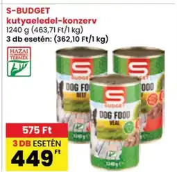 Spar S-BUDGET kutyaeledel-konzerv ajánlat