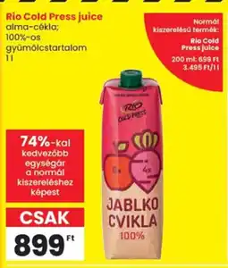 Spar Rio Cold Press juice ajánlat
