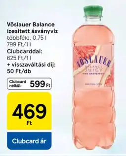 Tesco Vöslauer Balance ízesített ásványvíz ajánlat