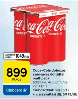Tesco Coca-Cola dobozos szénsavas üdítőital multipack ajánlat
