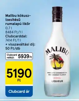 Tesco Malibu kókusz- ízesítésű rumalapú likőr ajánlat