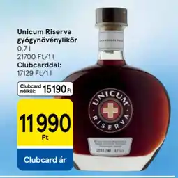 Tesco Unicum Riserva gyógynövénylikőr ajánlat